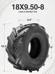 Set Of 2 18×9.50-8 Lawn Mower Tires 4Ply 18×9.50×8 Super Lug Garden Tractor Tyre