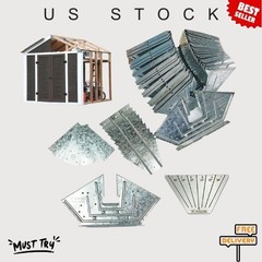 NEW 7x8Ft Peak Roof Storage Barn DIY Framing Kit Steel Angles Base Plates No