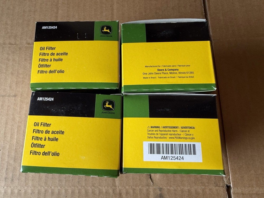 John Deere OEM Engine Oil Filter – AM125424 – 4 Pack