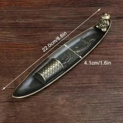 1pcs Creative Japanese Boat Incense Holder Fishing Man Aromatherapy Burner – NEW