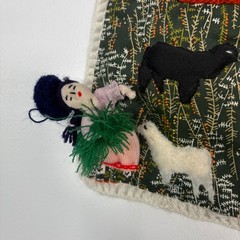 Handmade Peruvian Arpillera Folk Art Wall Hanging 20×16 Multicolor Sierra Peru