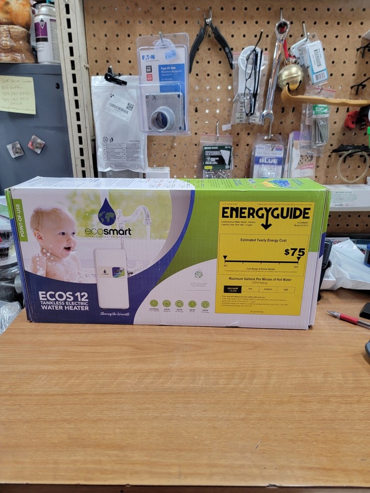 EcoSmart ECOS 12 Tankless Electric Water Heater 240V, 12 kW. FreeShipL48