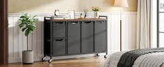 Laundry Sorter with 5 Sects, 45.5 Gal. (170 L) Laundry Hper