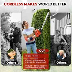 22Inch Cordless Hedge Trimmer Cordless Electric Hedge Trimmer w/2* 21V Battery