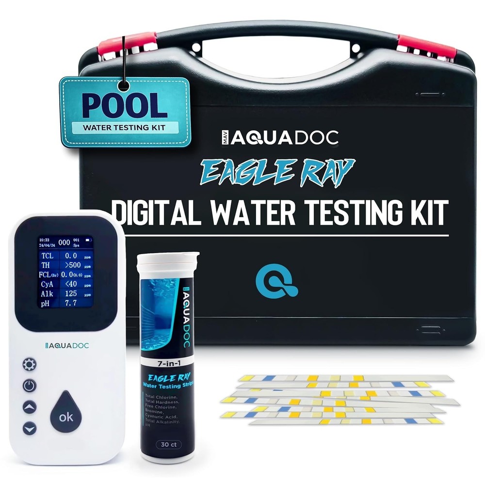 Eagle Ray Digital Pool Water Test Kit by AquaDoc with Digital Water Tester #1020