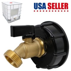 275-330 Gallon IBC Tote Water Tank Adapter 2″ Brass Fittings Valve Connector US