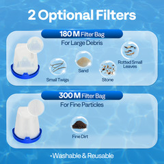 Cordless Pool Vacuum Cleaner 13.2GPM Handheld Rechargeable for Pools & Spas Blue