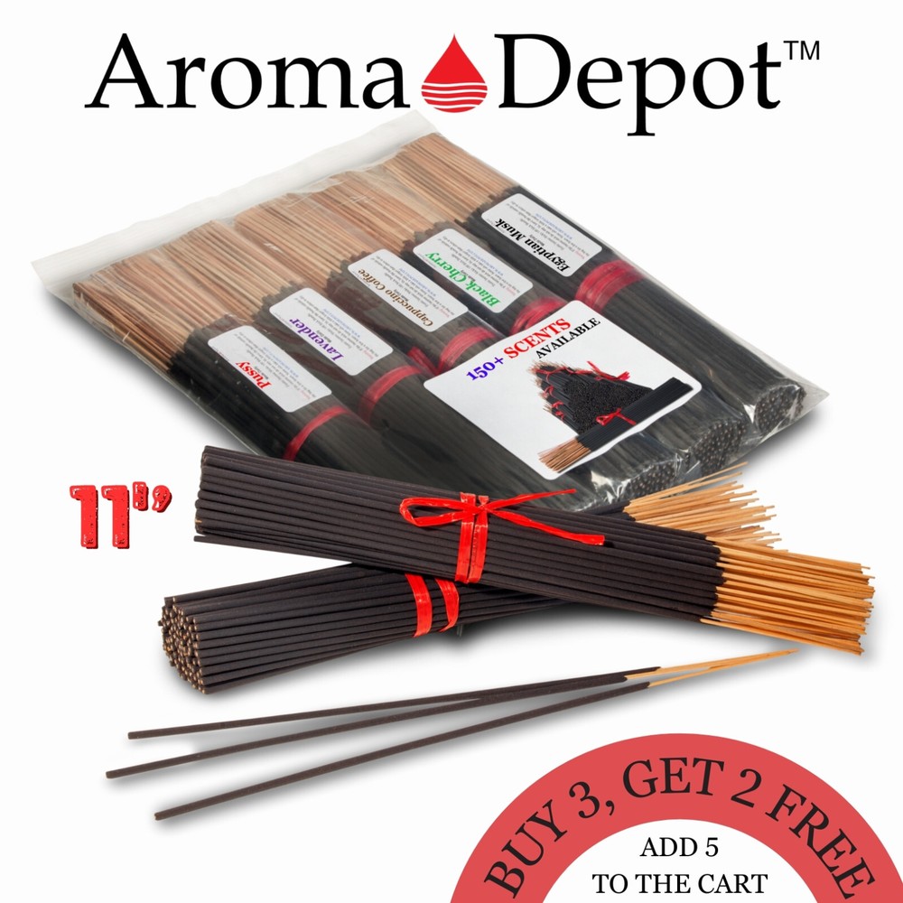 100 Hand-Dipped 11” Incense Sticks – Mix & Match Scents – Wholesale Bulk Pack