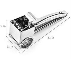 Cheese Grater Stainless Steel Vegetable Shredder Cutter Grinder 4 Drum Blades
