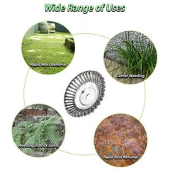 8” Steel Wire Wheel Brush Cutter Weed Eater Trimmer Head with Adapter Kit