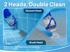 Cordless Pool Vacuum Cleaner 13.2GPM Handheld Rechargeable for Pools & Spas Blue