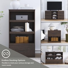 Mainstays Ardent Open Shelf Modular Storage System, Walnut