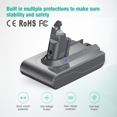 21.6V V6 Battery Replacement For Dyson SV03 SV04 SV09 DC58 DC59 Handheld Anima