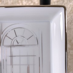 Cartier Porcelain Mini Change Tray Ashtray Platinum Painted Rim 8 x 8cm w/ Box