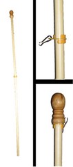 2×3 Feet Embroidered Nylon US Flag Kit w/ 5-Foot Wood Pole & Bracket