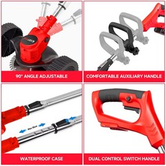Cordless Electric Weed Lawn Eater Edger Yard Grass String Trimmer Cutter mower