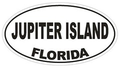 Jupiter Island Florida Oval Bumper Sticker or Helmet Sticker D2677 Decal