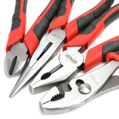 4 PCS COMBINATION LINESMAN NEEDLE NOSE PLIERS DIAGONAL CUTTER HAND TOOL KIT SET