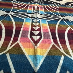 NWT Indian Creations by Incas 80% Alpaca Blanket 75×88 Ecuador Reversible Tribal