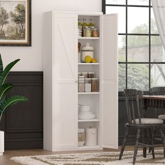 71″ Kitchen Pantry Storage Cabinet, Metal Storage Cabinet with Doors and Shelves