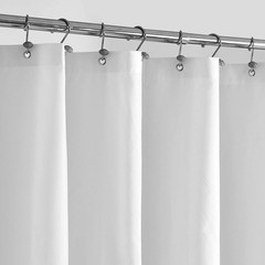 White Fabric Shower Curtain Liner Waterproof Machine Washable 70×72 Magnets New