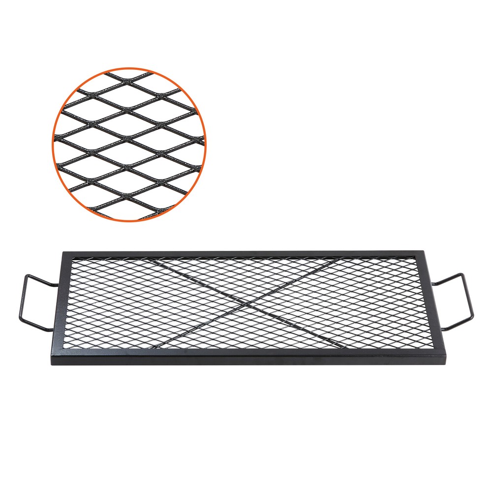 VEVOR 32″ Rectangle Cooking Grate Fire Pit Grill Grate X-Marks Heavy-Duty Steel
