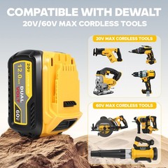 2X 12.0Ah Battery For DEWALT 20V 60V For DCB612 FLEXVOLT Li-Ion Battery DCB609-2