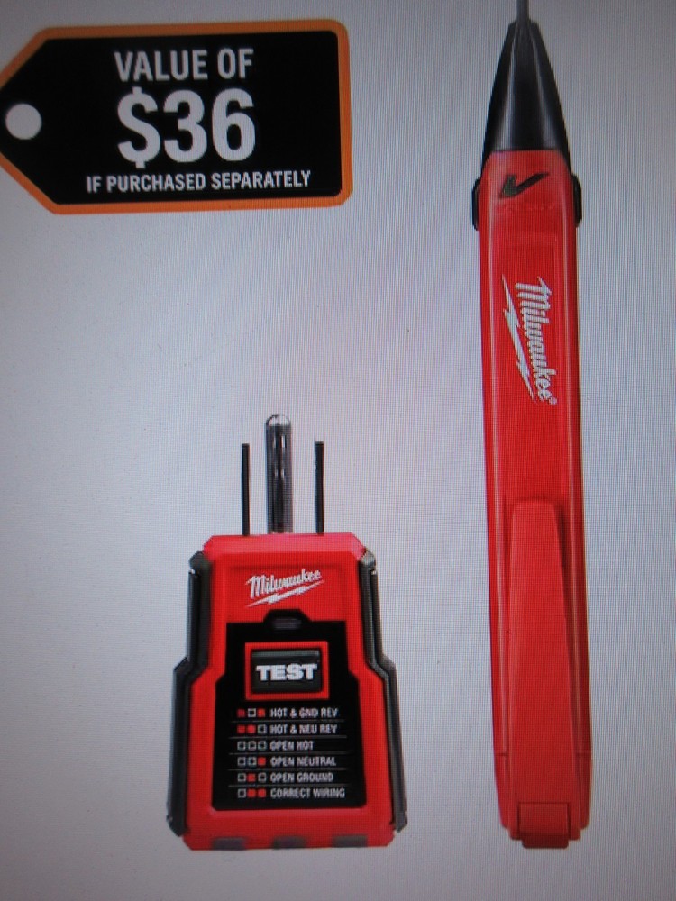 Milwauke Non-Contact Voltage and GFCI Receptacle Premium Test Kit
