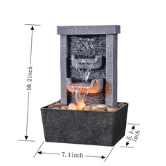 Home Décor 10.3 in Indoor Waterfall Fountain Relaxation High Contemporary