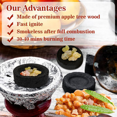 50PCS Incense Charcoal Briquettes – Charcoal Tablets Incense Burner Charcoal Bur