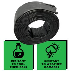 Primal Accessories Backwash Hose 1.5 in x 25 ft Black Commercial Grade 43.5 psi