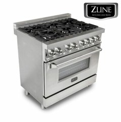 ZLINE 36″ Stainless DUAL FUEL 4.6 cu.ft. Gas Burner/Electric Oven Range RA36 OB1