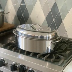 Fox Run Oval Roaster Set, Stainless Steel, 10-Quart