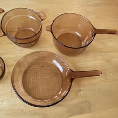 Corning ware Visions Amber Glass 5-Piece Saucepan Set Gas/Electric 1.5L no lid