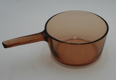 Vintage Corning Vision Ware 1.5 L Amber Glass Pot Sauce Pan NO LID Made USA