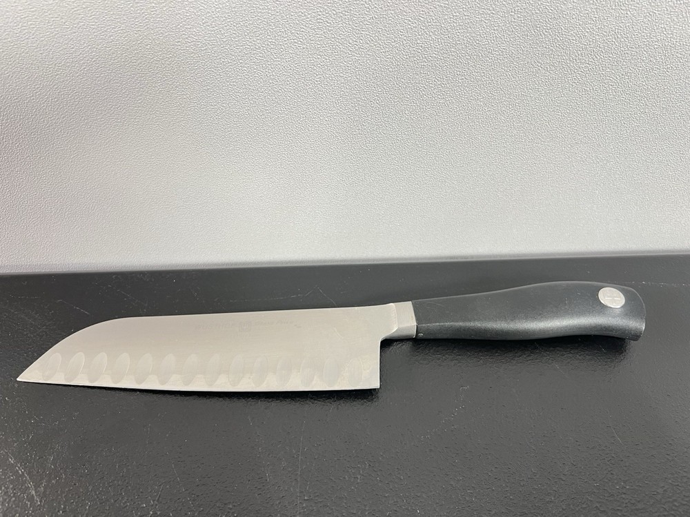 Wusthof Grand Prix II Santoku Knife 17cm Hollow Edge Germany Black Handle