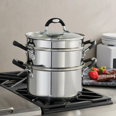 Tramontina 3Qt Stainless Steel Steamer Double Boiler 4-Piece Set Induction Ready