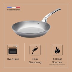 MINERAL B Pro Carbon Steel Fry Pan – 11” Diameter, 8.3” Cooking Surface – Ide…