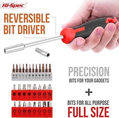 Hi-Spec Red Household Tool Kit Set with Toolbox for Home & Office Repair