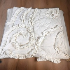 (1) Anthropologie Clementine White Cotton Jersey Euro Sham w/ Ruffles 26.5×26.5″
