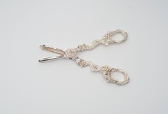 Ornate Floral Silver Plated Scissors Made in England 6.5 in