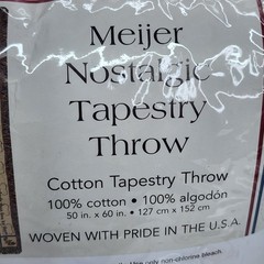 New Meijer Grocery Store Retirement Cotton Throw Blanket Tapestry 60×52