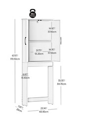 Ardent Over Toilet Storage Cabinet Black Bathroom Space Saver Shelf