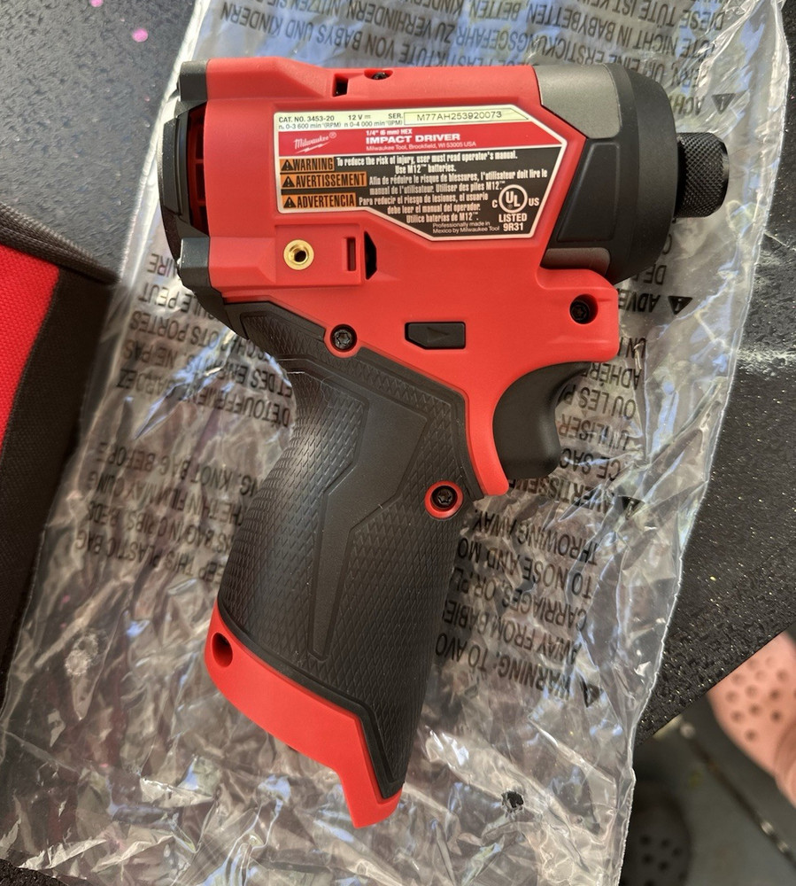 Milwaukee M12 FUEL 12V Cordless Impact Driver 3453-20 Tool Only Belt Clip