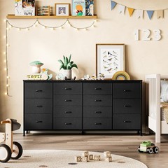 63 Inch Large Fabric Chest of 14 Drawers Long Dresser 70 75″TV Stand for Bedroom
