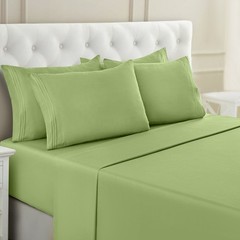 1800 Series 6 Piece Bed Sheet Set Soft Deep Pocket Twin King Queen Full Sheets