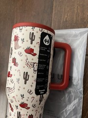Hydrojug Cowboy Christmas Multicolor Red Traveler 32oz Tumbler Rare New IN HAND