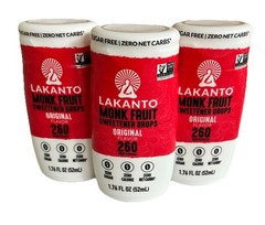 3 ~ Lakanto Monk Fruit Sugar Free Liquid Sweetener Drops 1.76oz ea | Original
