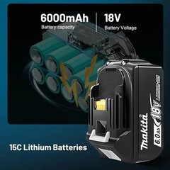 2 x Makita BL1860B-2 18V LXT Lithium-Ion 6.0 Ah Battery – New –