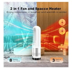 Voagupa Bladeless Heater Fan Combo 1400W Heater 40W Cooling Tower Oscillating